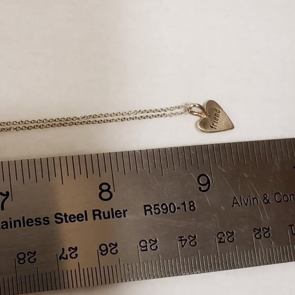 b.u. Sterling “Friend” Heart Charm Necklace So Valentine~! - Picture 5 of 7